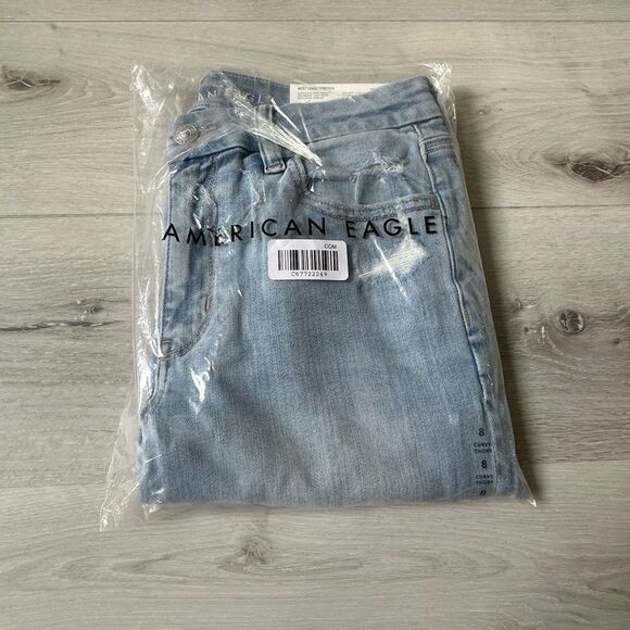 American Eagle Strigid Curvy Mom Jean Blue breeze size 2 NWT‎ in packaging - Picture 7 of 9